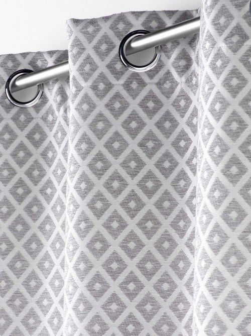 Cortina jacquard con estampado de rombos - Kiabi