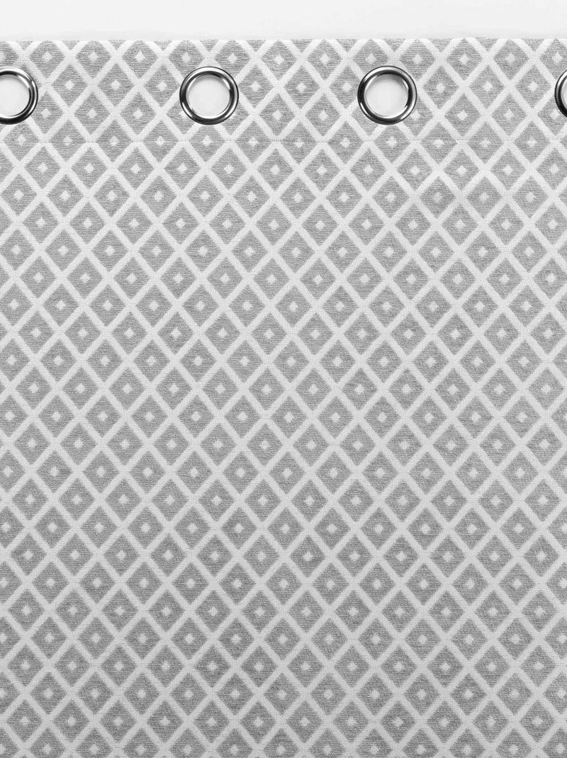 Cortina jacquard con estampado de rombos Gris - Kiabi
