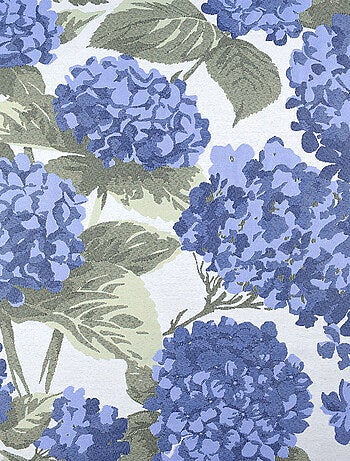 Cortina jacquard con motivo de hortensias