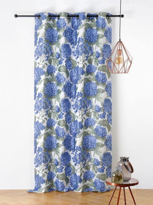 Cortina jacquard con motivo de hortensias - Kiabi