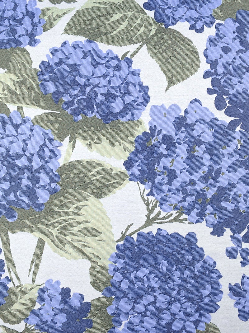 Cortina jacquard con motivo de hortensias Azul - Kiabi