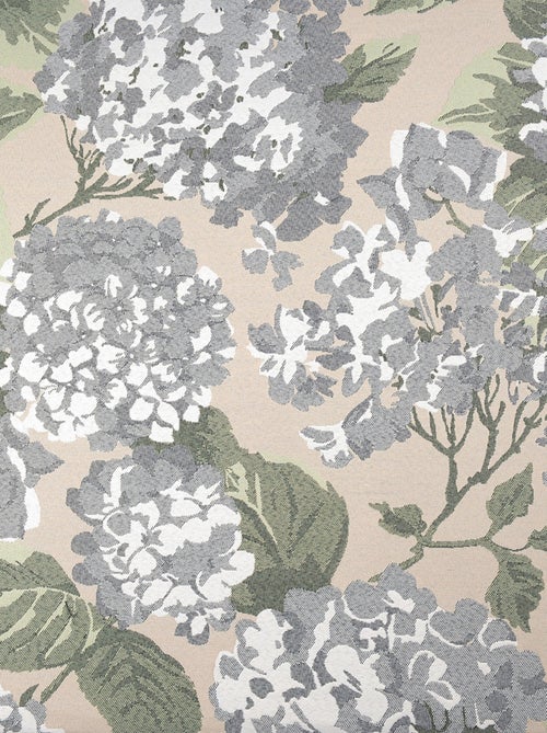 Cortina jacquard con motivo de hortensias - Kiabi