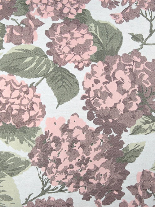 Cortina jacquard con motivo de hortensias - Kiabi