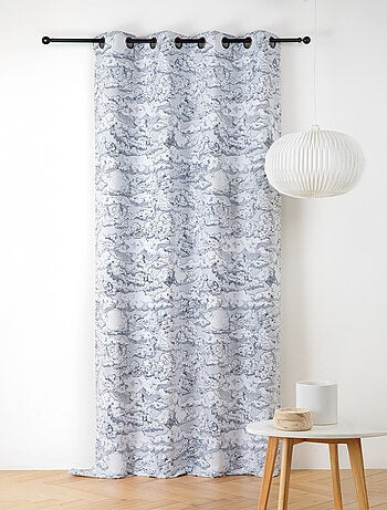 Cortina jacquard con motivo de nubes y ollaos