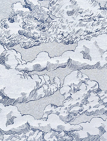 Cortina jacquard con motivo de nubes y ollaos