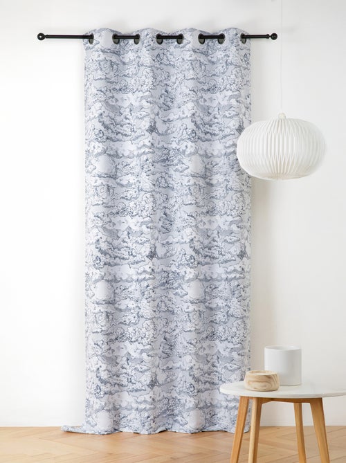 Cortina jacquard con motivo de nubes y ollaos - Kiabi