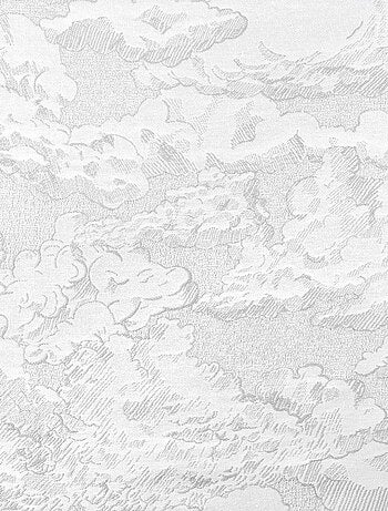 Cortina jacquard con motivo de nubes y ollaos