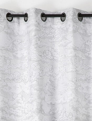 Cortina jacquard con motivo de nubes y ollaos