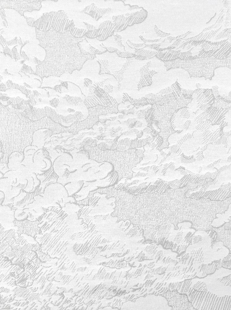 Cortina jacquard con motivo de nubes y ollaos Gris - Kiabi