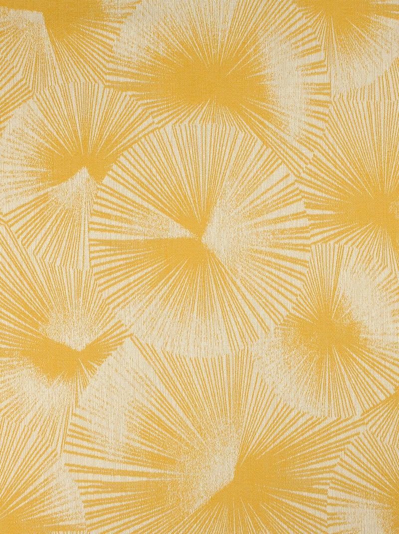 Cortina jacquard con motivo de sol y ojales Amarillo - Kiabi