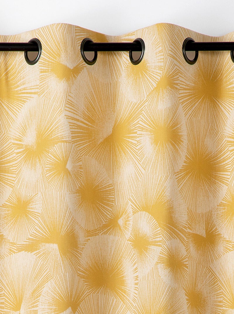 Cortina jacquard con motivo de sol y ojales Amarillo - Kiabi