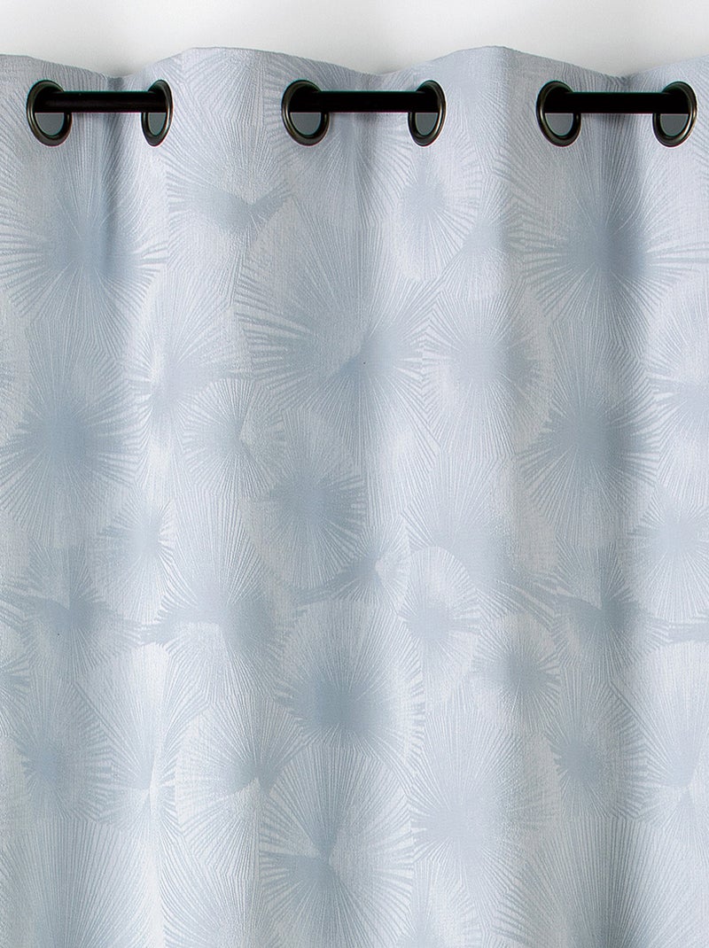 Cortina jacquard con motivo de sol y ojales Azul cielo - Kiabi