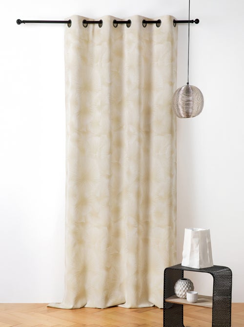 Cortina jacquard con motivo de sol y ojales - Kiabi