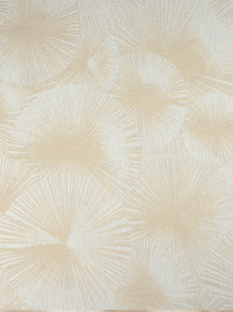 Cortina jacquard con motivo de sol y ojales Beige - Kiabi