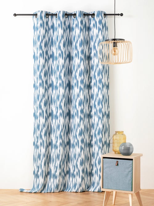 Cortina jacquard con motivo ikat en hilos reciclados - Kiabi