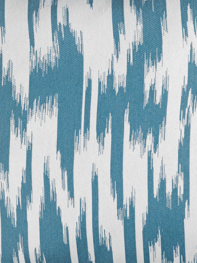 Cortina jacquard con motivo ikat en hilos reciclados Azul - Kiabi