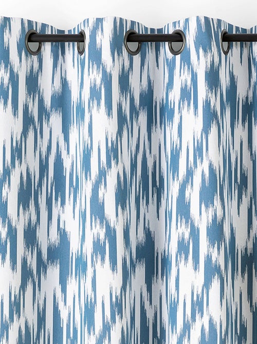 Cortina jacquard con motivo ikat en hilos reciclados - Kiabi