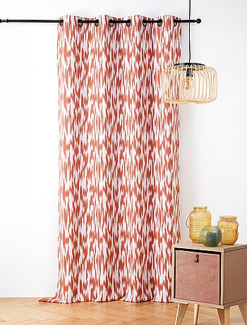 Cortina jacquard con motivo ikat en hilos reciclados