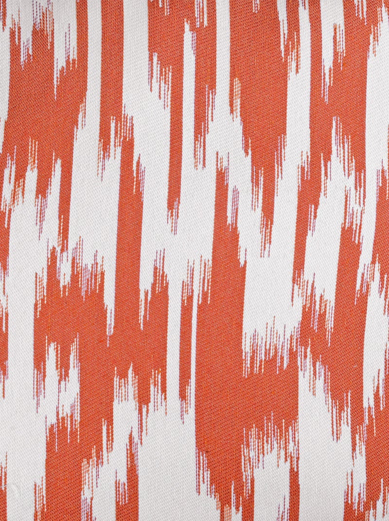 Cortina jacquard con motivo ikat en hilos reciclados Terracota - Kiabi