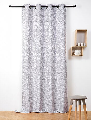 Cortina jacquard con ollaos efecto tweed