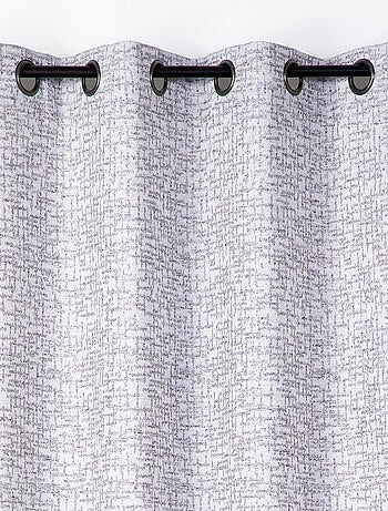 Cortina jacquard con ollaos efecto tweed