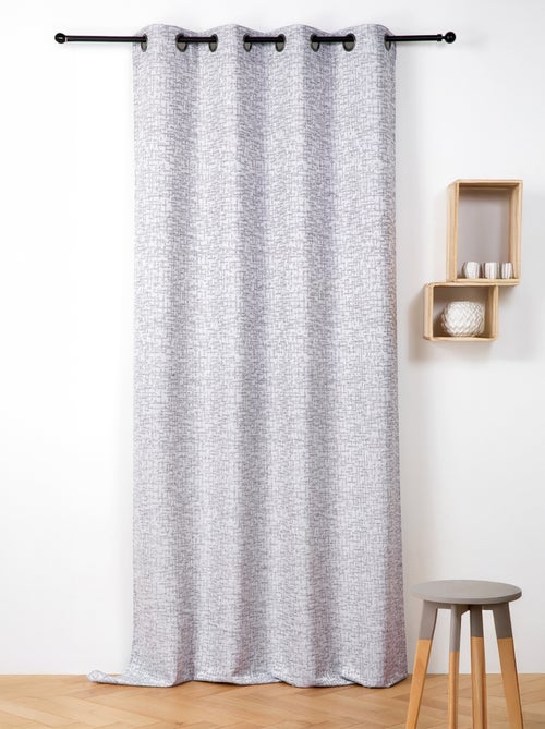 Cortina jacquard con ollaos efecto tweed - Kiabi