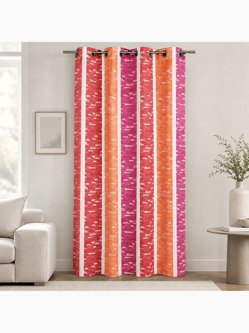 Cortina jacquard con rayas verticales de colores - Kiabi Cortina jacquard con rayas verticales de colores - Kiabi