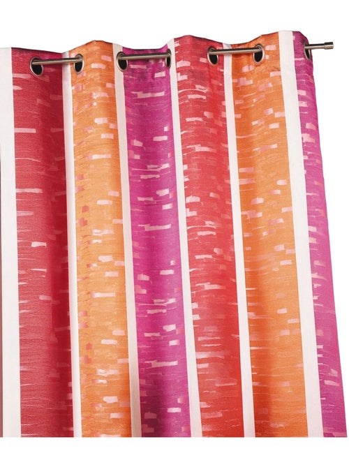 Cortina jacquard con rayas verticales de colores - Kiabi Cortina jacquard con rayas verticales de colores - Kiabi