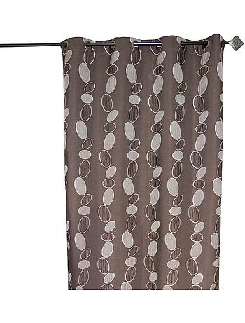 Cortina jacquard de guijarros marrón