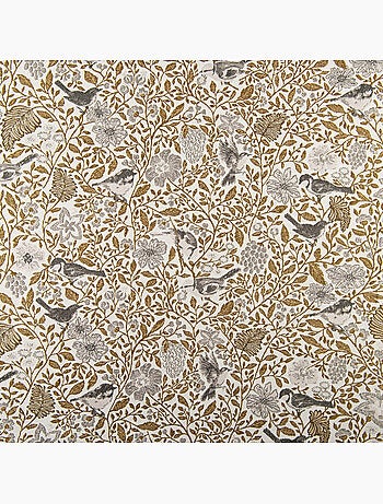 Cortina jacquard de policotón con motivos florales y pájaros, 8 ojales