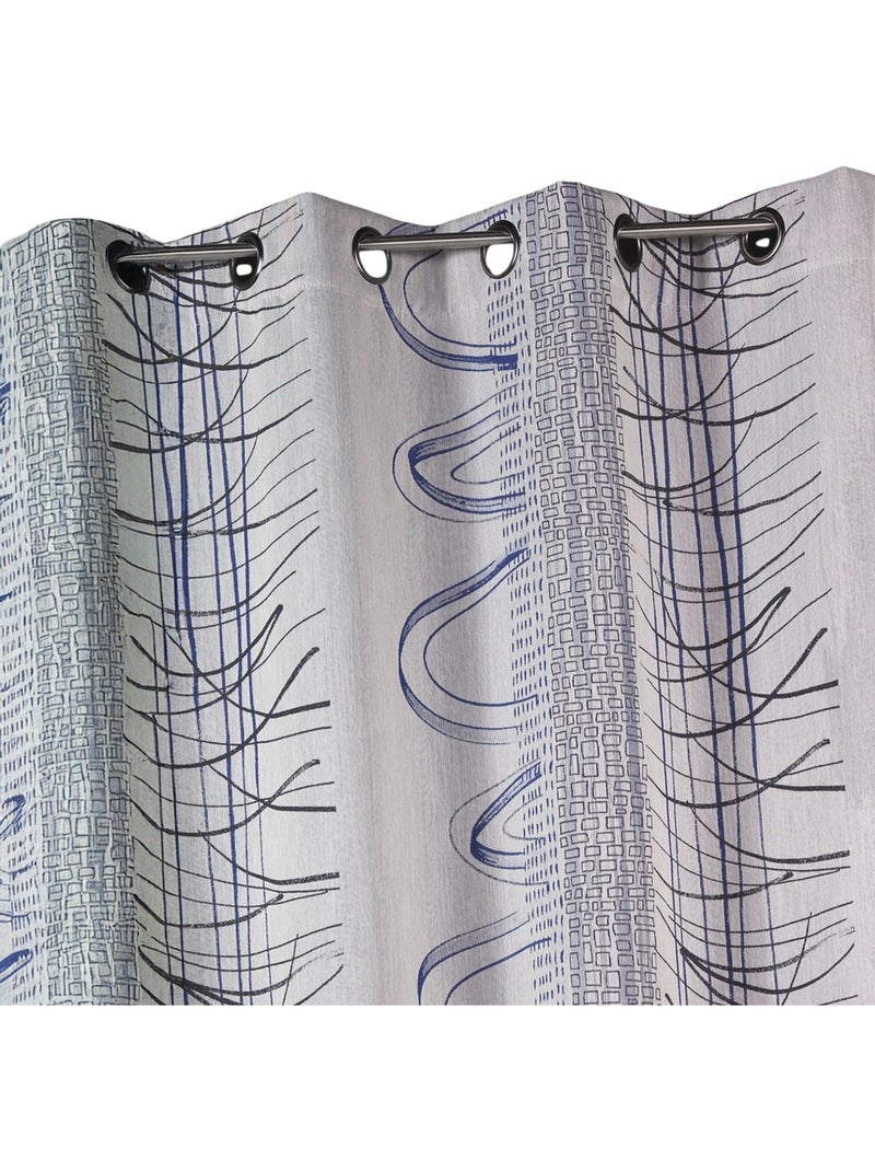 Cortina jacquard estampado gráfico Azul - Kiabi