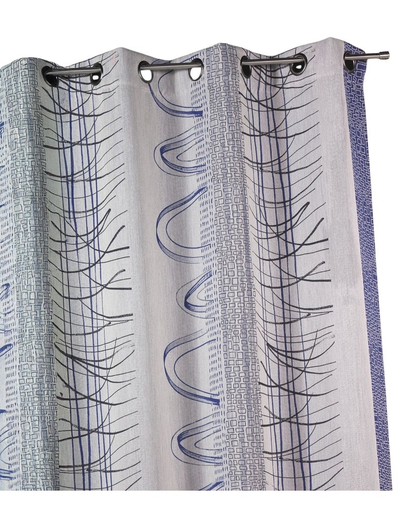 Cortina jacquard estampado gráfico Azul - Kiabi