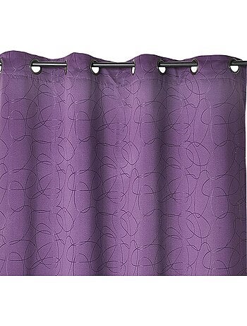 Cortina jacquard geométrica con ojales