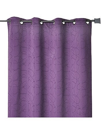 Cortina jacquard geométrica con ojales