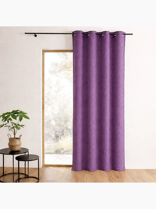 Cortina jacquard geométrica con ojales - Kiabi Cortina jacquard geométrica con ojales - Kiabi