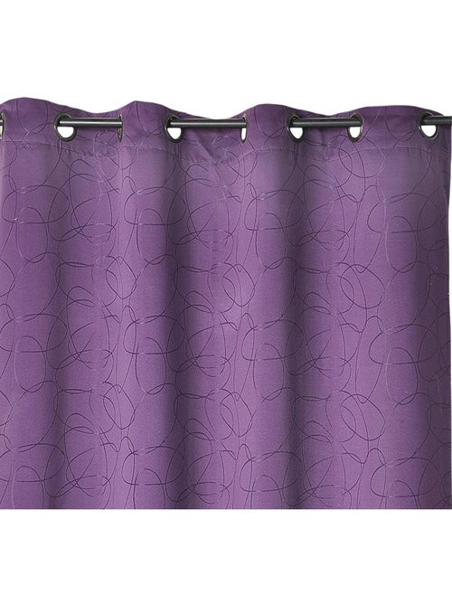 Cortina jacquard geométrica con ojales - Kiabi Cortina jacquard geométrica con ojales - Kiabi