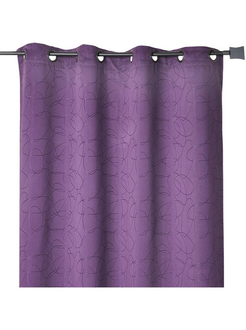 Cortina jacquard geométrica con ojales - Kiabi Cortina jacquard geométrica con ojales - Kiabi