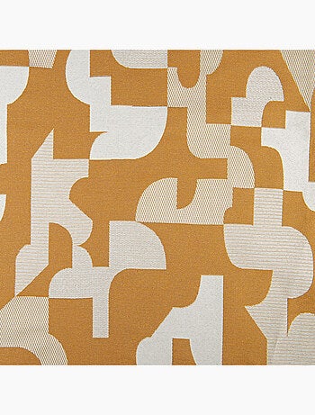 Cortina jacquard geométrica con textura retro