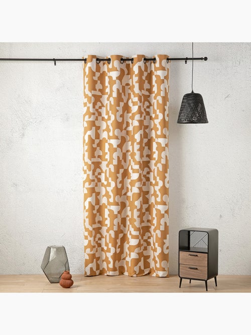 Cortina jacquard geométrica con textura retro - Kiabi