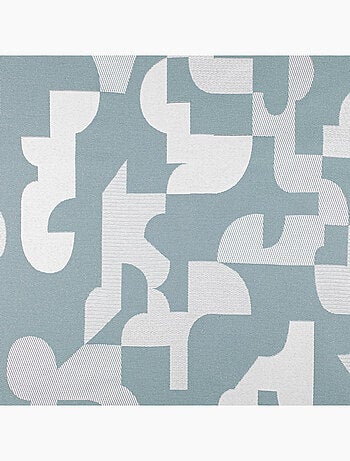 Cortina jacquard geométrica con textura retro