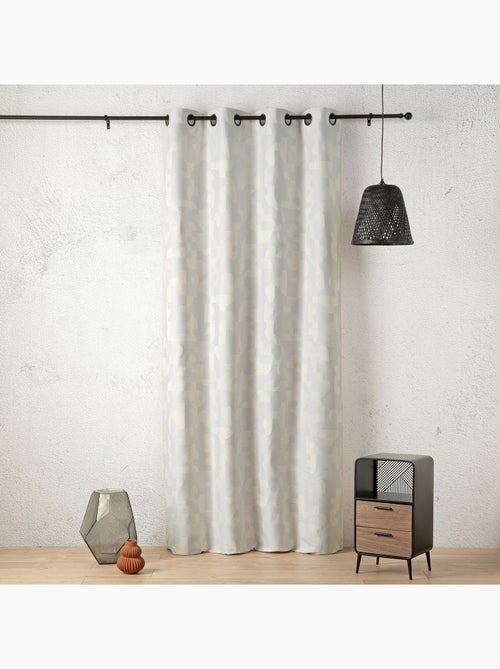 Cortina jacquard geométrica con textura retro - Kiabi