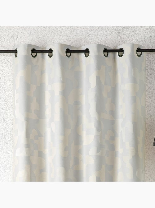 Cortina jacquard geométrica con textura retro - Kiabi