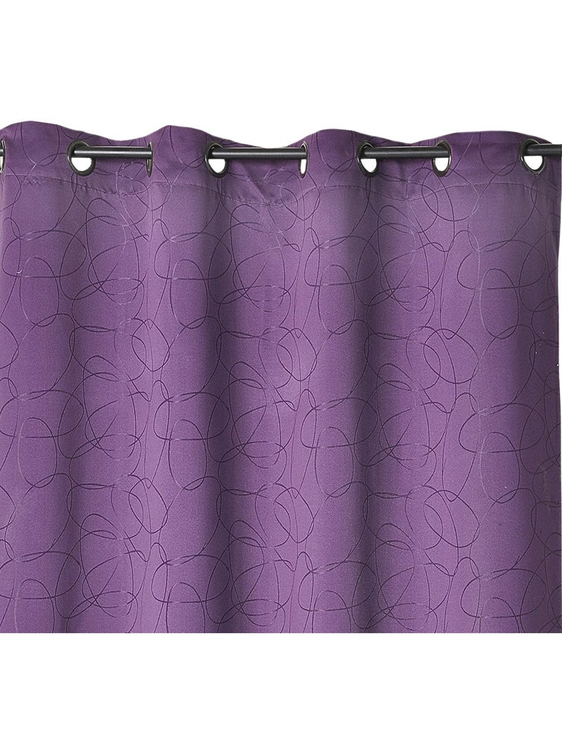 Cortina jacquard motivo geométrico Violeta - Kiabi