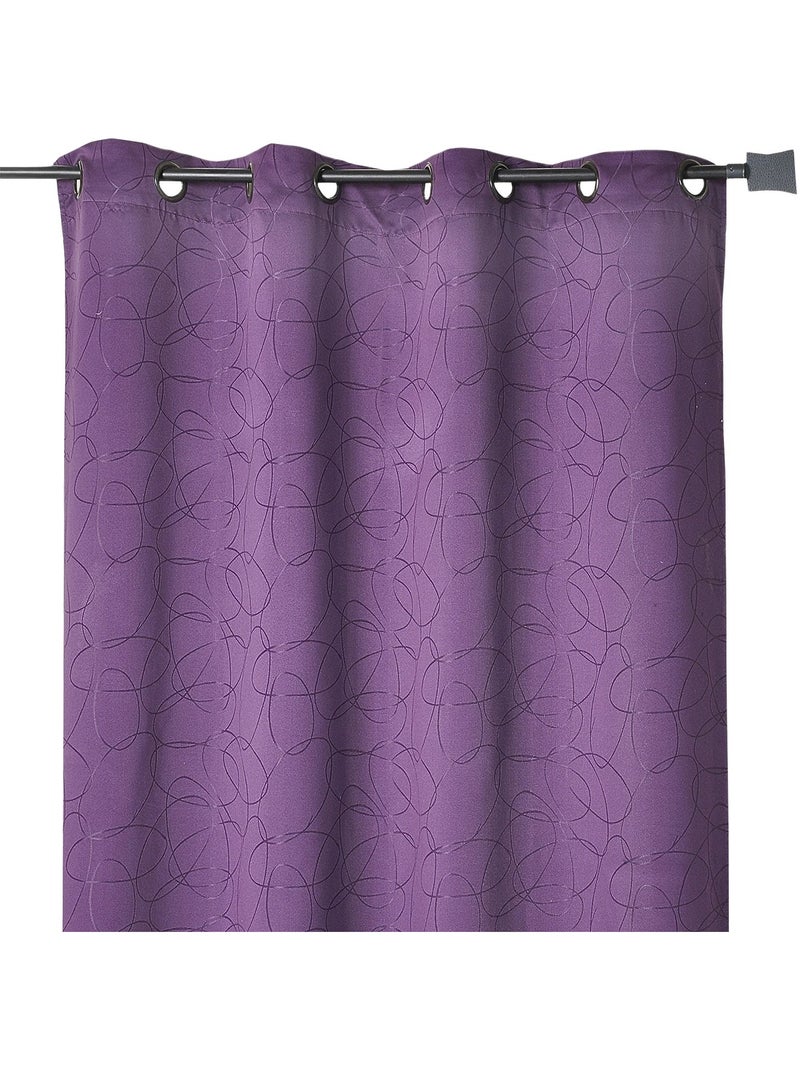 Cortina jacquard motivo geométrico Violeta - Kiabi