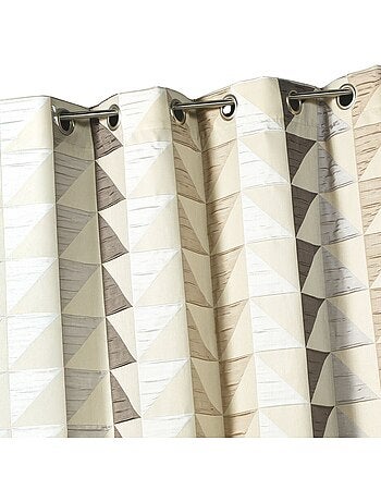 Cortina jacquard opaca con estampados triangulares