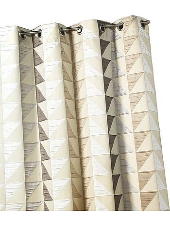 Cortina jacquard opaca con estampados triangulares