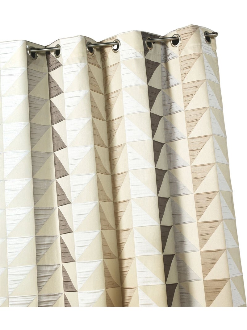 Cortina jacquard opaca con estampados triangulares Beige - Kiabi
