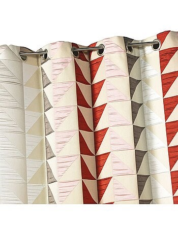 Cortina jacquard opaca con estampados triangulares