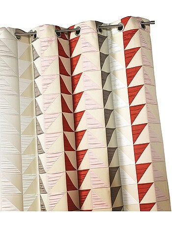 Cortina jacquard opaca con estampados triangulares