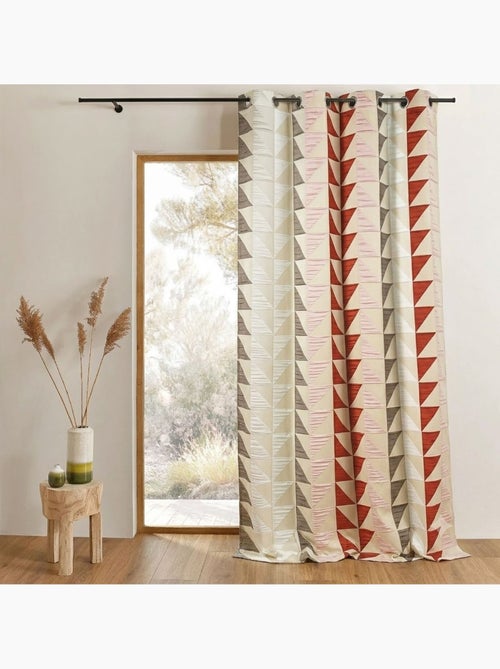 Cortina jacquard opaca con estampados triangulares - Kiabi Cortina jacquard opaca con estampados triangulares - Kiabi
